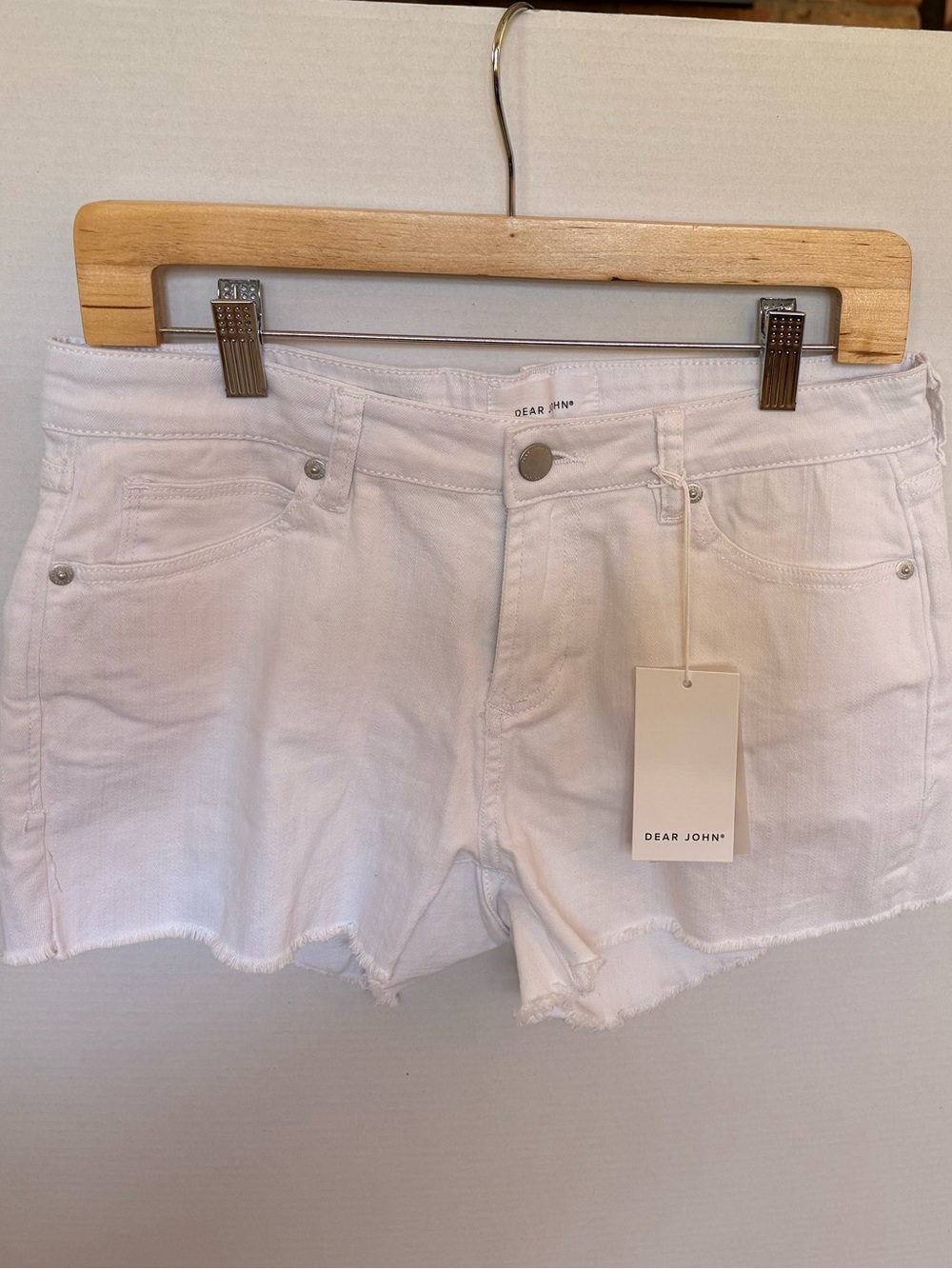 NWT Dear John Denim Ava High Rise Shorts White Cutoff Size 29
